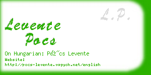 levente pocs business card